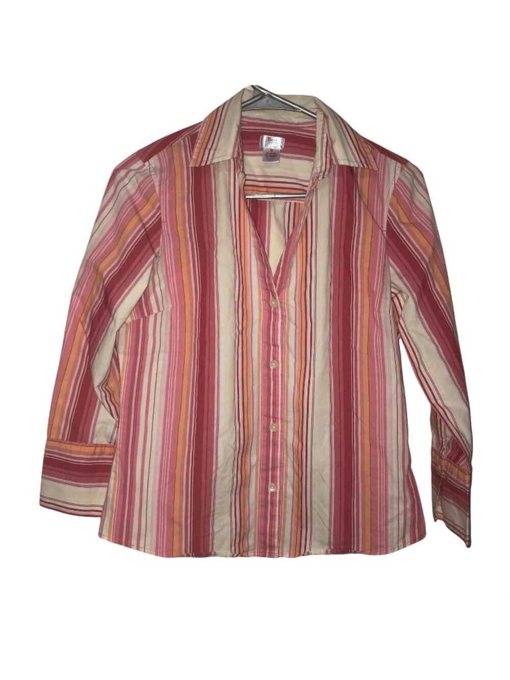 Bass Womens Striped Button-Up Shirt S